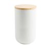 Contenedor Cerámica Hermético Tapa Madera Simplit L Blanco