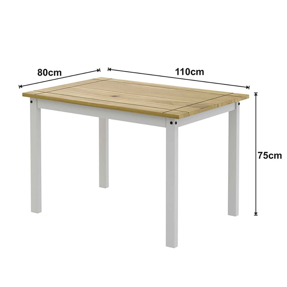 Juego de Comedor VekkaHome Lucia 4 Sillas Blanco