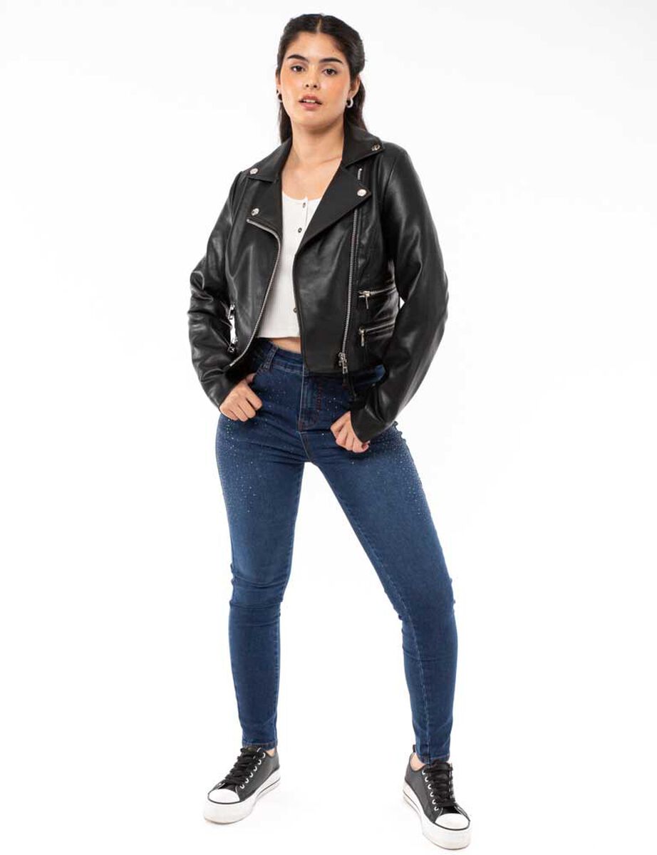 Chaqueta Biker Ecocuero Mujer Icono
