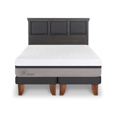Cama Europea CIC Base Dividida 2 Plazas Balance + Respaldo Torino