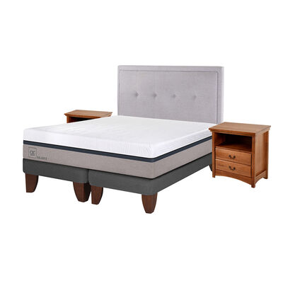 Imagen 2 del producto Cama Europea CIC Base Dividida 2 Plazas Balance + Respaldo + 2 Veladores Ganges