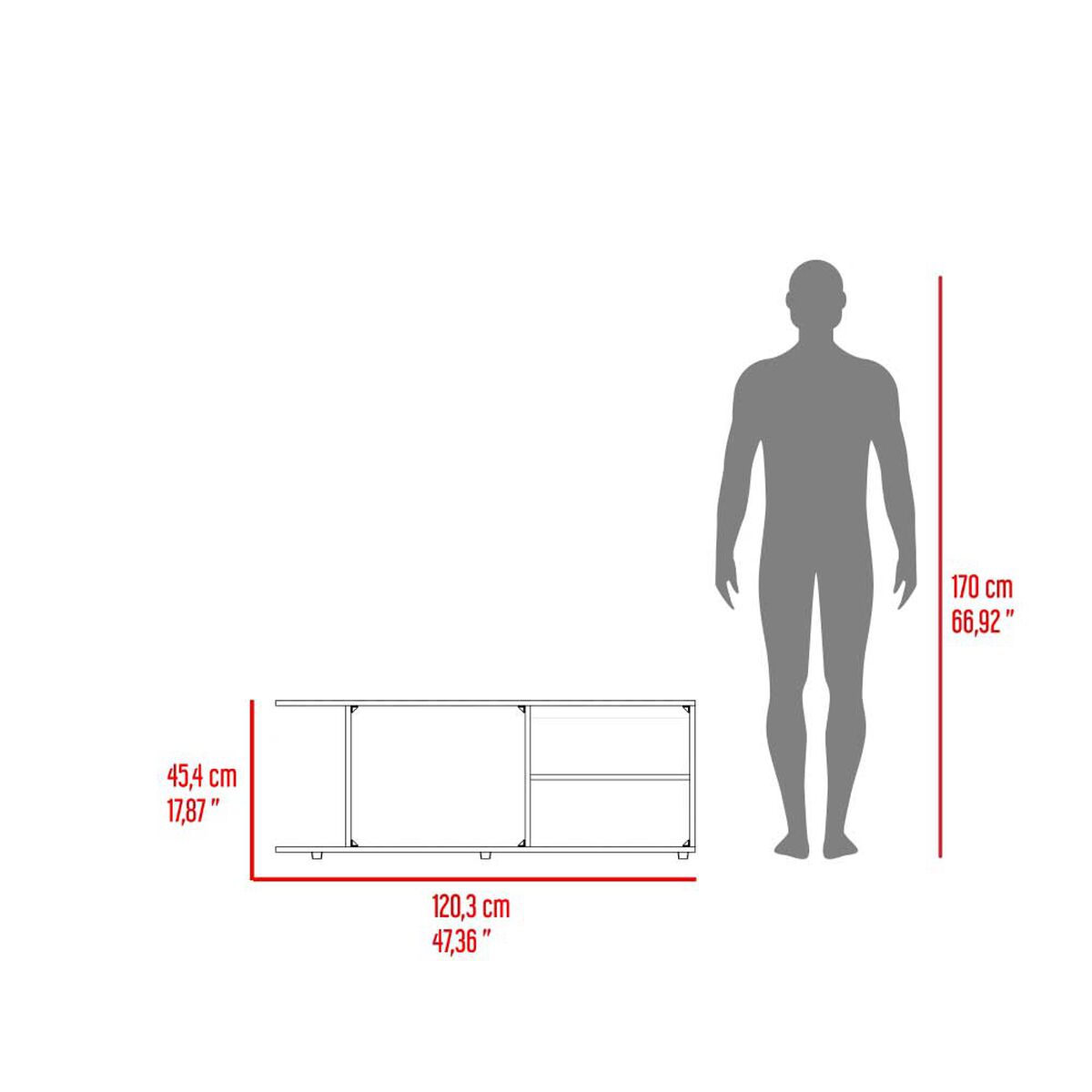 Rack TV TuHome Goodwood Hasta 50" Nogal Europeo