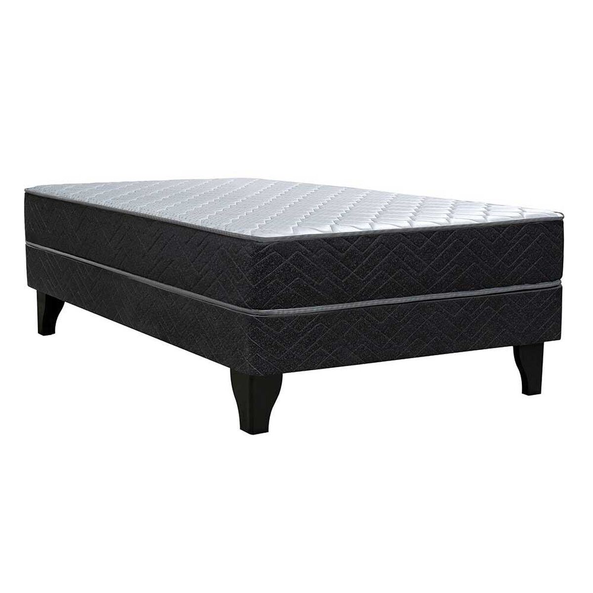 Combo Cama Europea Celta 1,5 Plaza C&aacute;diz + Respaldo 1,5 Plazas + Velador Casanova Nogal + C&oacute;moda Casanova Pisa 6 Cajones Nogal Off White + Set Textiles Casanova 1,5 Plazas + 1 Almohada + Smart TV LED 32" Caixun HD Google TV C32V1HG + Soporte de Pared Fijo Fiddler MV301S