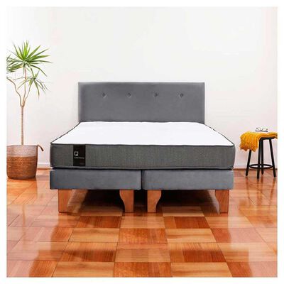 Imagen 1 del producto Cama Europea Latam Home Base Dividida 2 Plazas Zen Best Gris + Respaldo Flotante