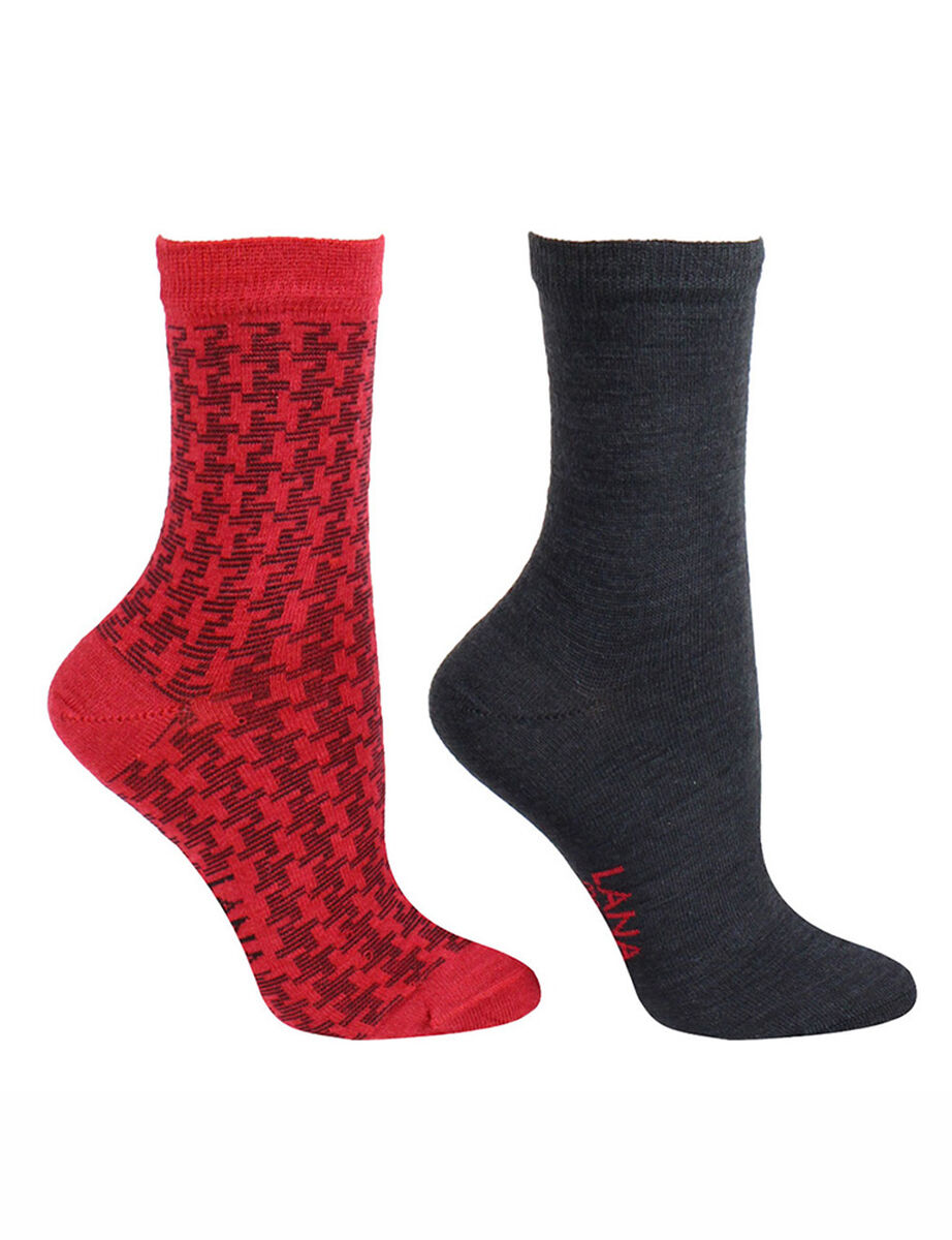 Bi-Pack Calcetin Lana Fina Merino Pie de Poule