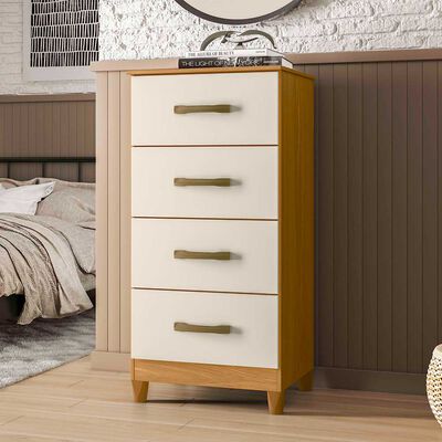 Cómoda Vekkahome Mobi 4 Cajones Café