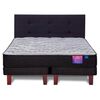 Cama Europea Flex 2 Plazas Therapedic Plus  + Respaldo Royal Negro