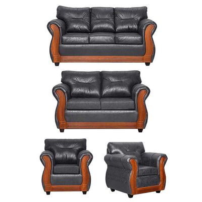 Juego de Living Black Factory Toronto 7 Cuerpos Gris