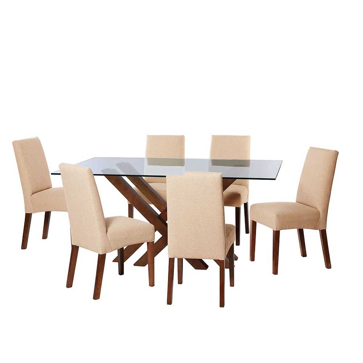 Juego de Comedor Latam Home Merida 6 Sillas Beige