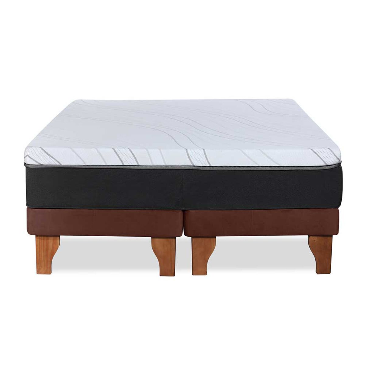 Cama Europea Latam Home Base Dividida 2 Plazas Zen Top Foam Hybrid Velvet Chocolate