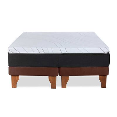 Imagen 2 del producto Cama Europea Latam Home Base Dividida 2 Plazas Zen Top Foam Hybrid Velvet Chocolate