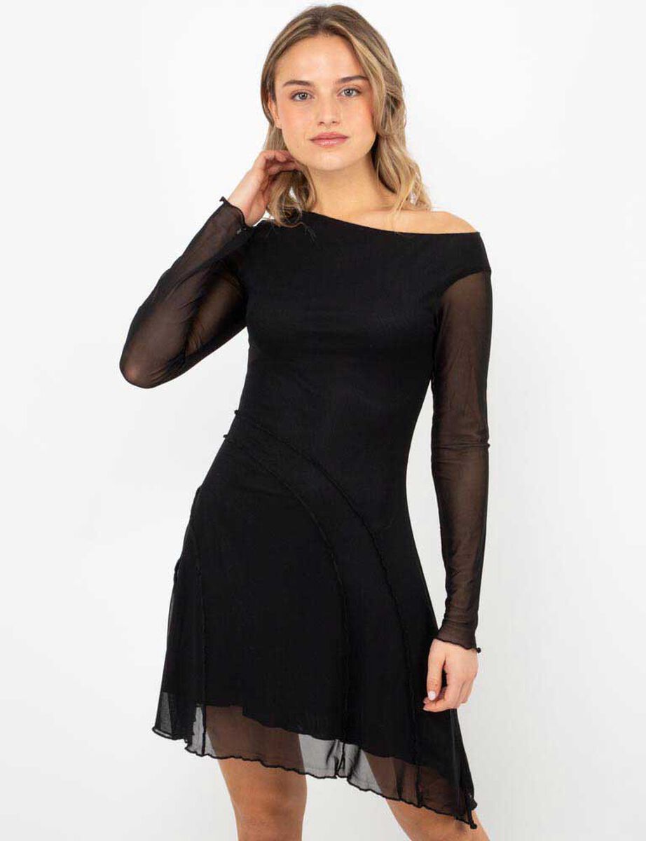Vestido Corto Manga Larga Mujer Icono