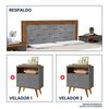 Combo Cama Europea Celta 2 Plazas New Atlantis Base Dividida + Respaldo + 2 Veladores Dreams 2 Plazas Treliza Gris + Pack Almohadas Celta Imperial Soft Blanco 65 x 45 cm + Calientacama Kioto CY2 2 Plazas