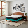 Cama Europea Latam Home 2 Plazas New Top Tela Velvet Turquesa + Maderas Atlas