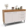 Mueble de Cocina Base Vekkahome Opie 2 Cajones 3 Puertas Gris