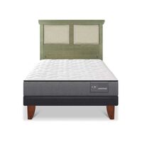 Cama Europea CIC 1,5 Plazas Anatomic + Respaldo Torino Olivo