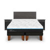 Cama Europea CIC Green Infinity King + 1 Respaldo + 2 Veladores Villarrica Gris