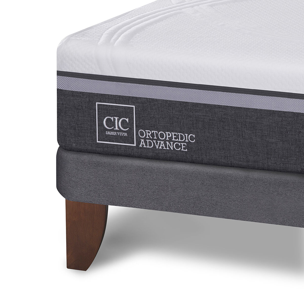 Cama Europea CIC 1,5 Plazas Ortopedic Advance + Velador Niger