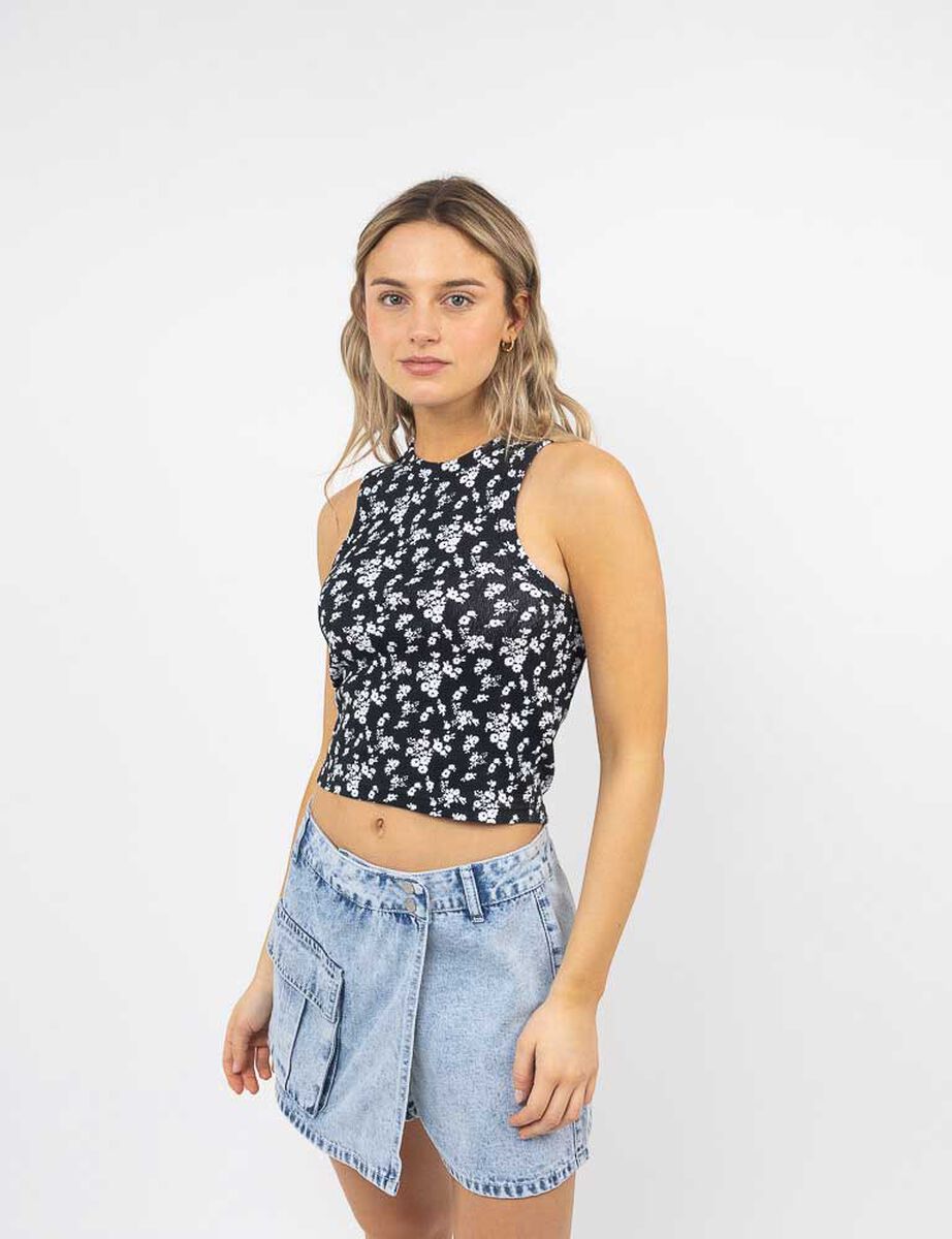 Polera Crop Sin Mangas Mujer Icono