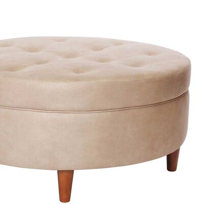 Imagen 2 del producto Pouf Latam Home Paris Cuero Beige