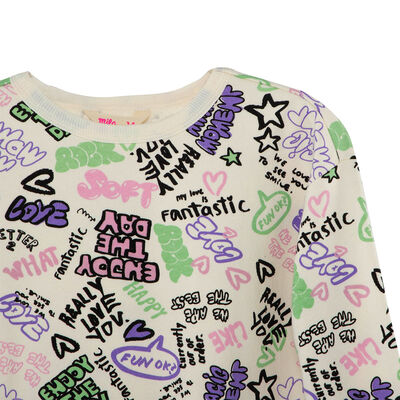 Imagen 2 del producto Polerón Sin Gorro de Algodón Niña Mila Crudo, Grafito, Lila, Negro