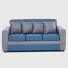 Juego de Living Almore Paris Sofá 3 Cuepos + Dos Pouf 1 Cuerpo Gris Azul