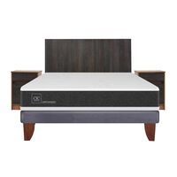 Cama Europea CIC 2 Plazas Ortopedic + Respaldo + 2 Veladores