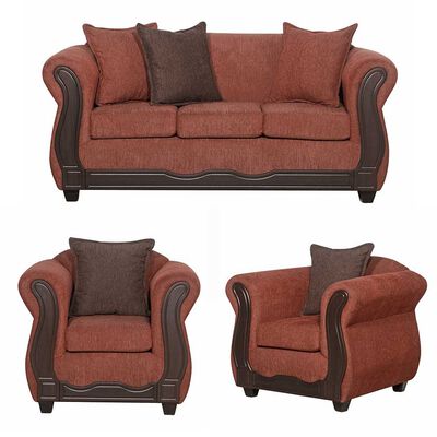 Imagen 1 del producto Juego de Living Black Factory Barcelona Sofá 3 Cuerpos + Dos Sillones 1 Cuerpo Terracota