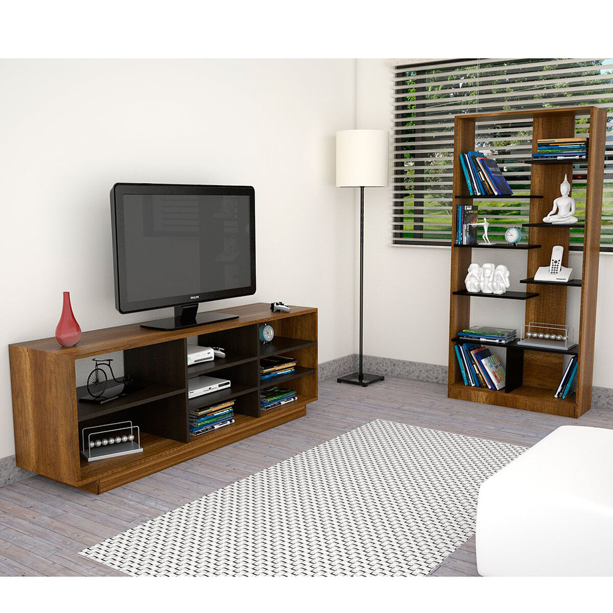 Rack TV + Biblioteca Classic Color TuHome