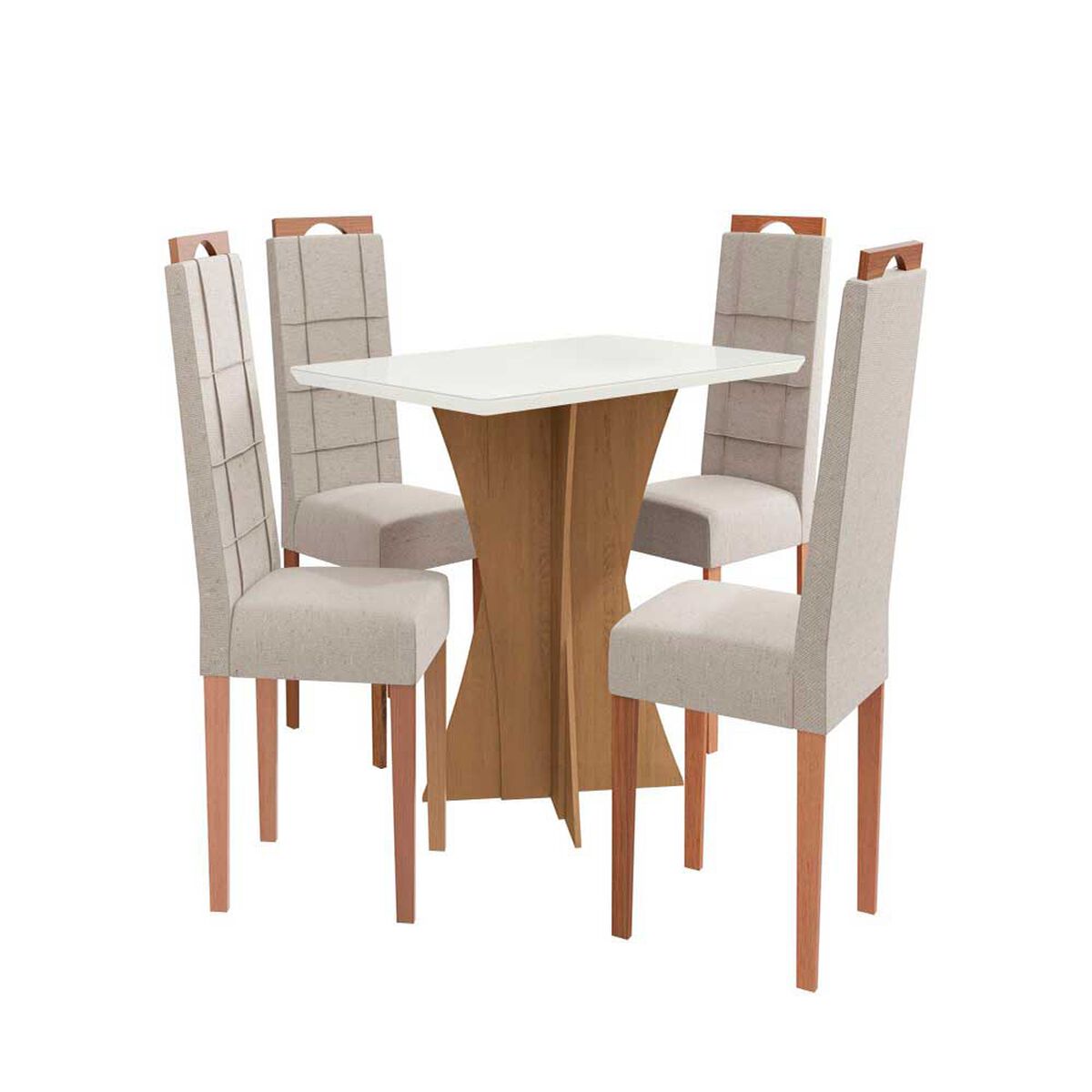 Comedor Yardas Trento 4 Sillas Off White
