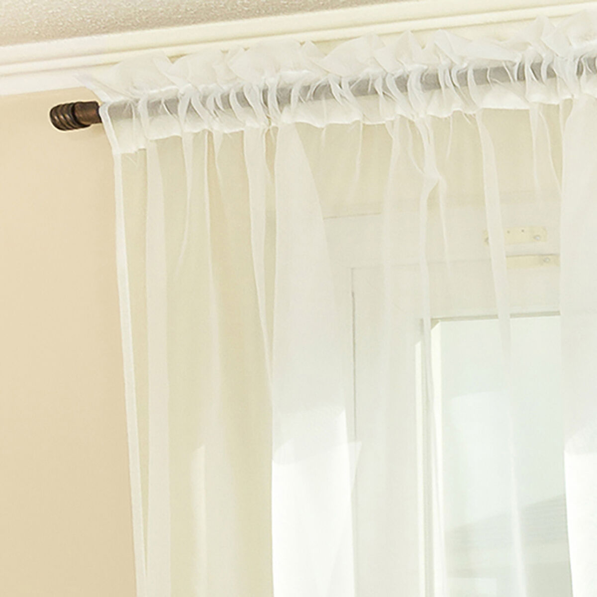 Juego de Velos Doral Liso Pasador 140 x 220 cm Blanco