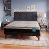 Cama Europea Flex 2 Plazas Dream Pro Box B/D + Respaldo Royal Negro + Velador Rock
