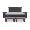 Cama Europea CIC Base Dividida King Ortopedic + Respaldo + 2 Veladores Dublin