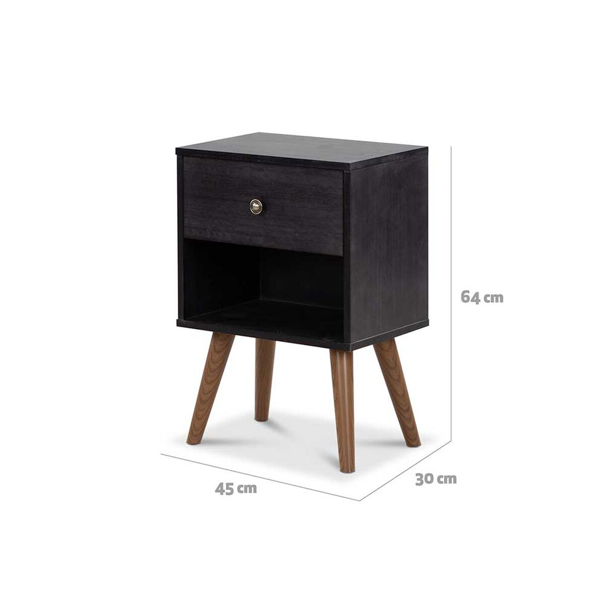 Velador CIC Munich Gales 1 Cajón Negro