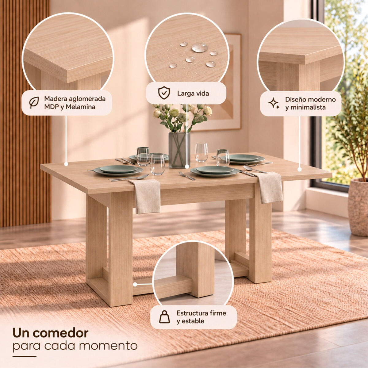 Mesa de Comedor Tuhome Volterra Cartagena