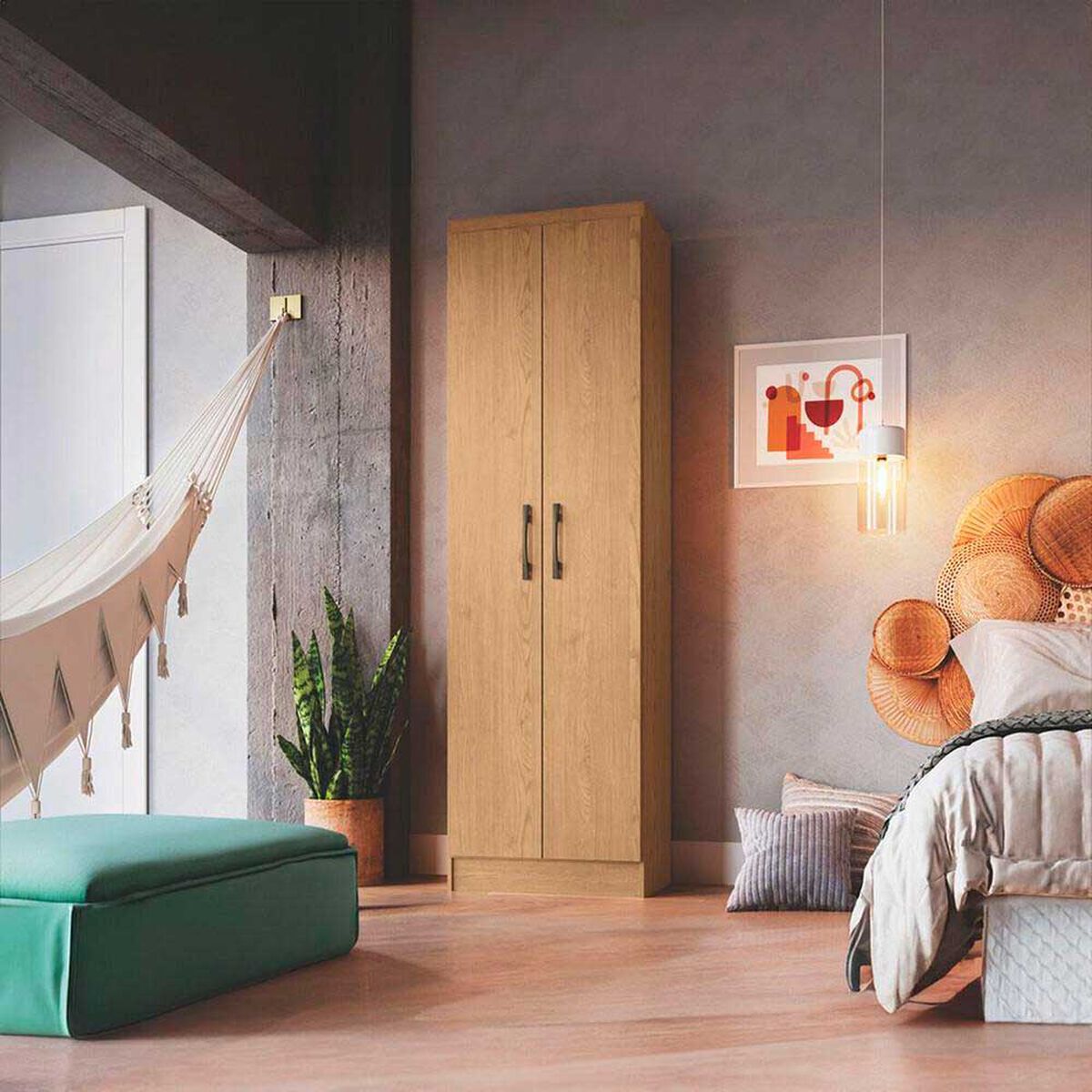 Closet Vekkahome Queen 2 Puertas Caf&eacute;