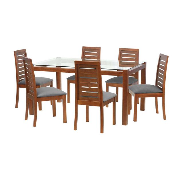 Juego de Comedor Latam Home Barcelona 6 Sillas Gris