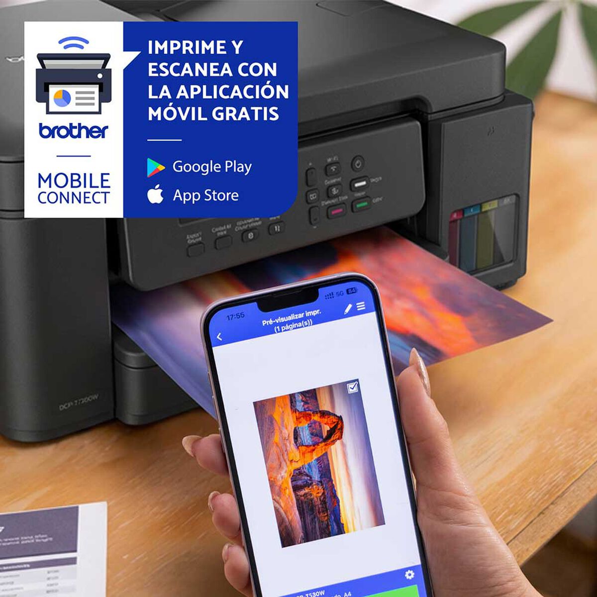 Multifuncional Brother Tinta Continua DCPT730DW Wifi, D&uacute;plex y ADF