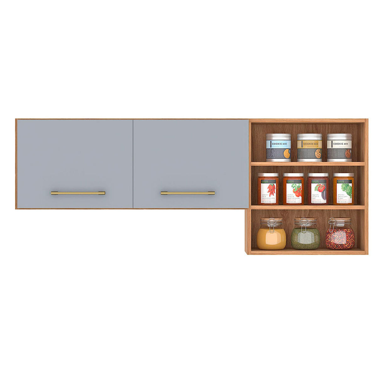 Mueble Aereo Cocina Vekkahome 2 Puertas Alba Caf&eacute;