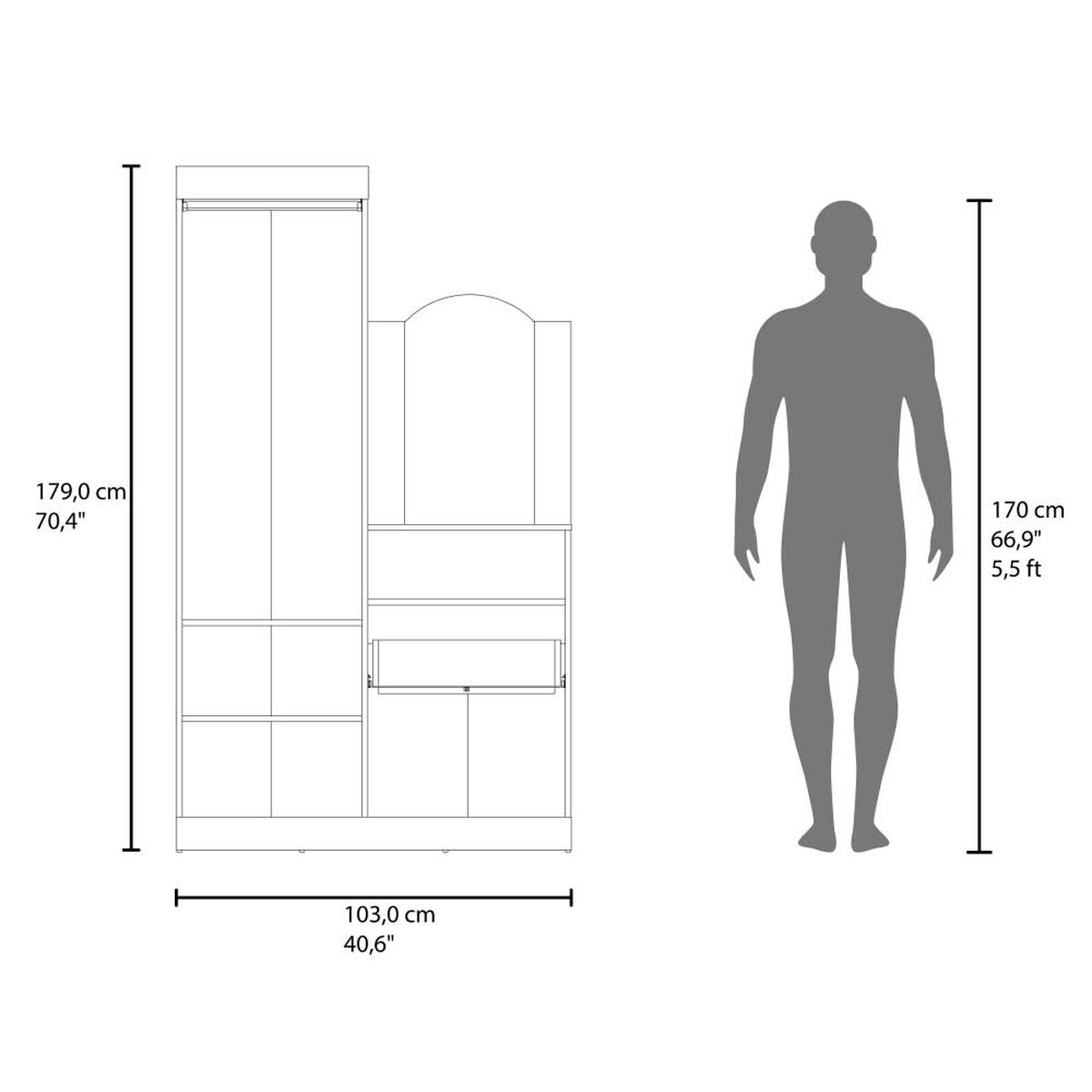 Closet TUHOME Praga 3 Puertas 1 Cajon Fresno Europeo