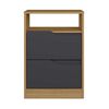 Velador VekkaHome Sole 2 Cajones Café Negro