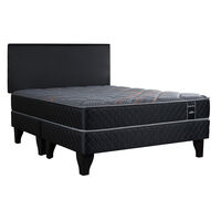Cama Europea Celta 2 Plazas Black Plus Base Dividida + Respaldo