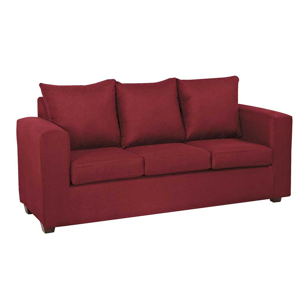Juego de Living Innovamuebles Marco Sofá 3 Cuerpos + 2 Pouf Burdeo