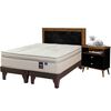 Combo Cama Europea Flex Base Dividida 2 Plazas Máximo Cobre + Respaldo + 2 Veladores Dreams Treliza