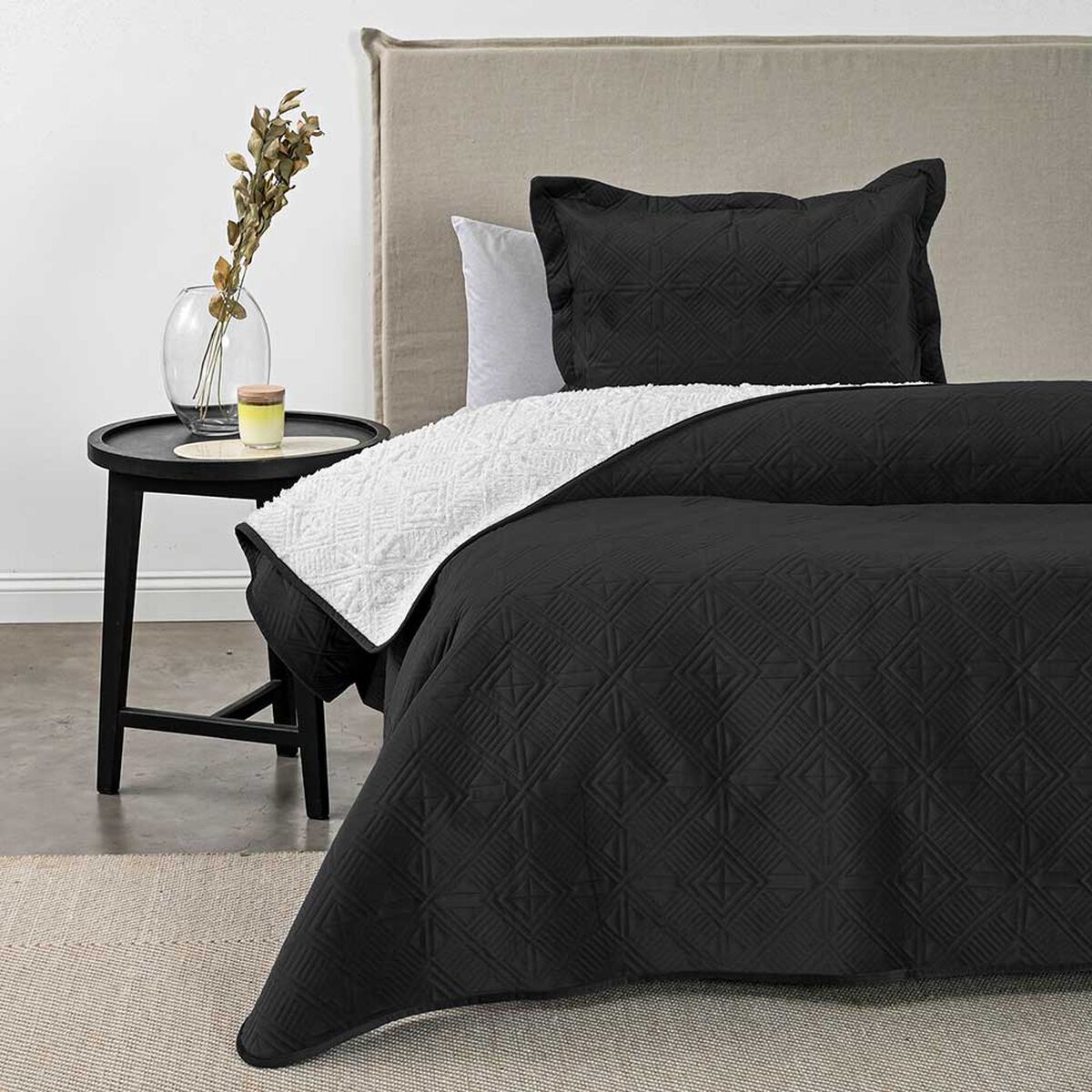 Quilt Sherpa American Family 1.5 Plazas Grafito