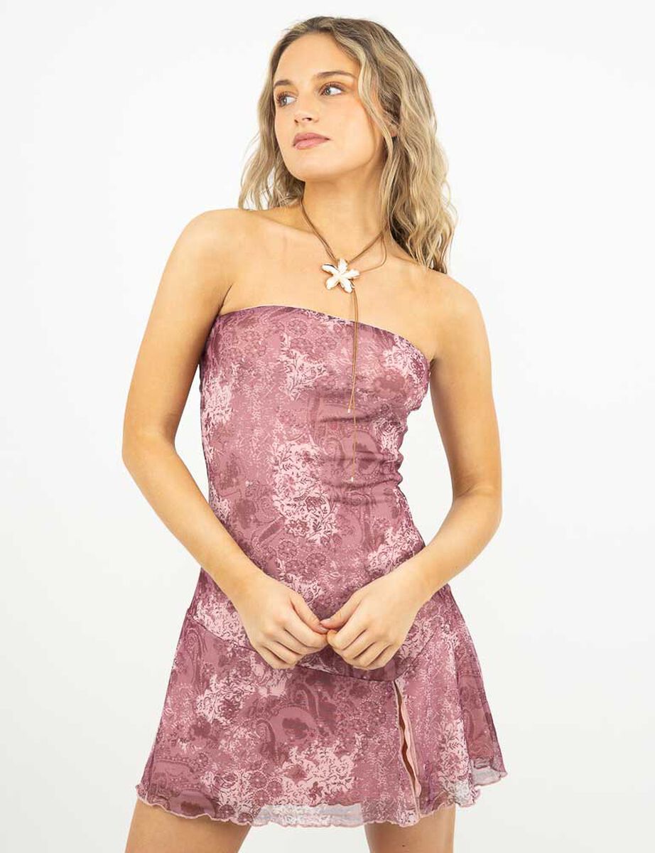 Vestido Mini Strapless Mujer Icono