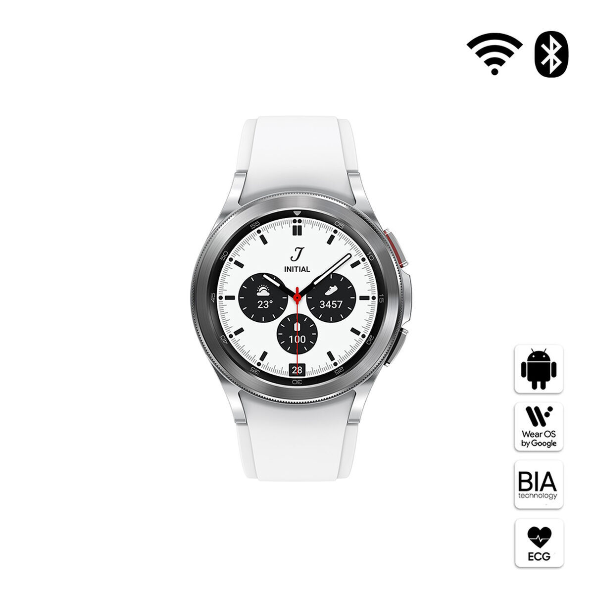 Combo Celular Samsung&nbsp;Galaxy S22 256GB 6,1" Phantom White Liberado + Smartwatch Galaxy Watch4 Classic 42mm Silver + Aud&iacute;fonos Bluetooth Galaxy Buds2 Graphite