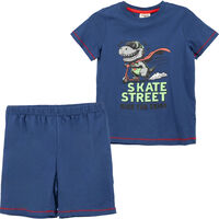 Conjunto Pijama de Algodón Niño Chess Azul, Menta