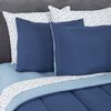 Set Plumón Bicolor + Juego de Sábanas Zibel 2 Plazas Azul Celeste