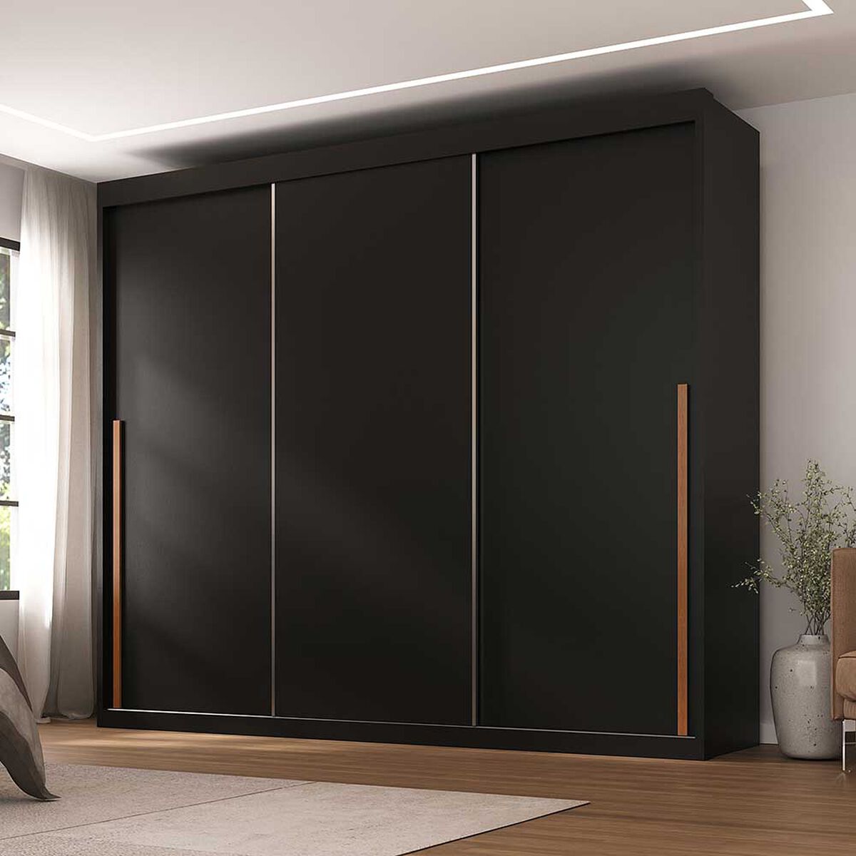 Closet Di Poretti Design Senna 3 Puertas 6 Cajones Negro